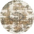thumbnail image 1 of Ahgly Company Machine Washable Indoor Round Abstract Dark Almond Brown Area Rugs, 4' Round, 1 of 7