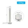 thumbnail image 2 of Uxcell Hex Head Lag Screws Bolts, 1/4" x 2" 304 Stainless Steel Partial Thread Wood Screws, 5 Pack, 2 of 7