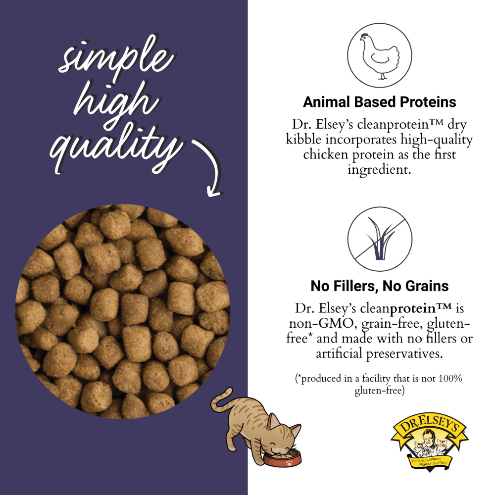 Dr. Elsey's cleanprotein Grain-Free Chicken Flavor Dry Cat Food for All Life Stages, 6.6 lb. Bag