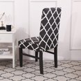 thumbnail image 4 of Dining Chair Cover Set Stretch Spandex Short Dining Chair Protective Cover Removable Chair Protector Seat Covers for Dining Room Wedding Banquet Party (White+Black, 4 Pack), 4 of 8