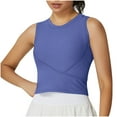thumbnail image 2 of Ashirexll Womens Summer Tops Solid Color Elastic Thread Slim Sweat Wicking Yoga Sportsness Sleeveless Tank., 2 of 6