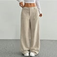 thumbnail image 2 of Hxshgdsn Womens Athletic Sweatpants With Pocket High Waist Straight Leg Casual Long Pants Loungewear Beige Xs, 2 of 9