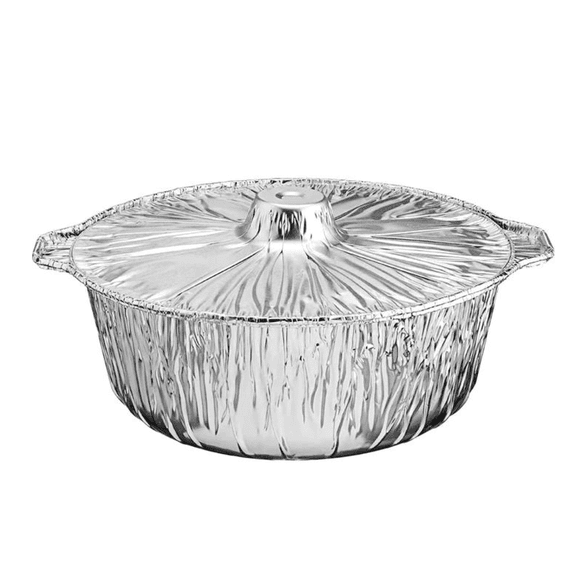 Disposable Aluminum Pot with Lid Complete Set Good to use on Stove (Small: Qty-3)