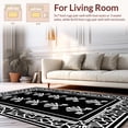 thumbnail image 2 of ODIKA 8'x10' Machine Washable Non-Slip Area Rug, Art Fan Motif with Interlocking Metallic Highlights High Traffic Rug, Black, 364783, 2 of 7