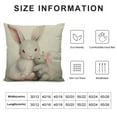 thumbnail image 5 of Shangniulu Rabbit Pillow Cover Cute Animal Hare Mom with Little Easter Bunny with Flower Leaves Throw Pillow Case 18x18 Inch Short Plush Square Cushion Decorative Cover for Sofa Bed, 5 of 5