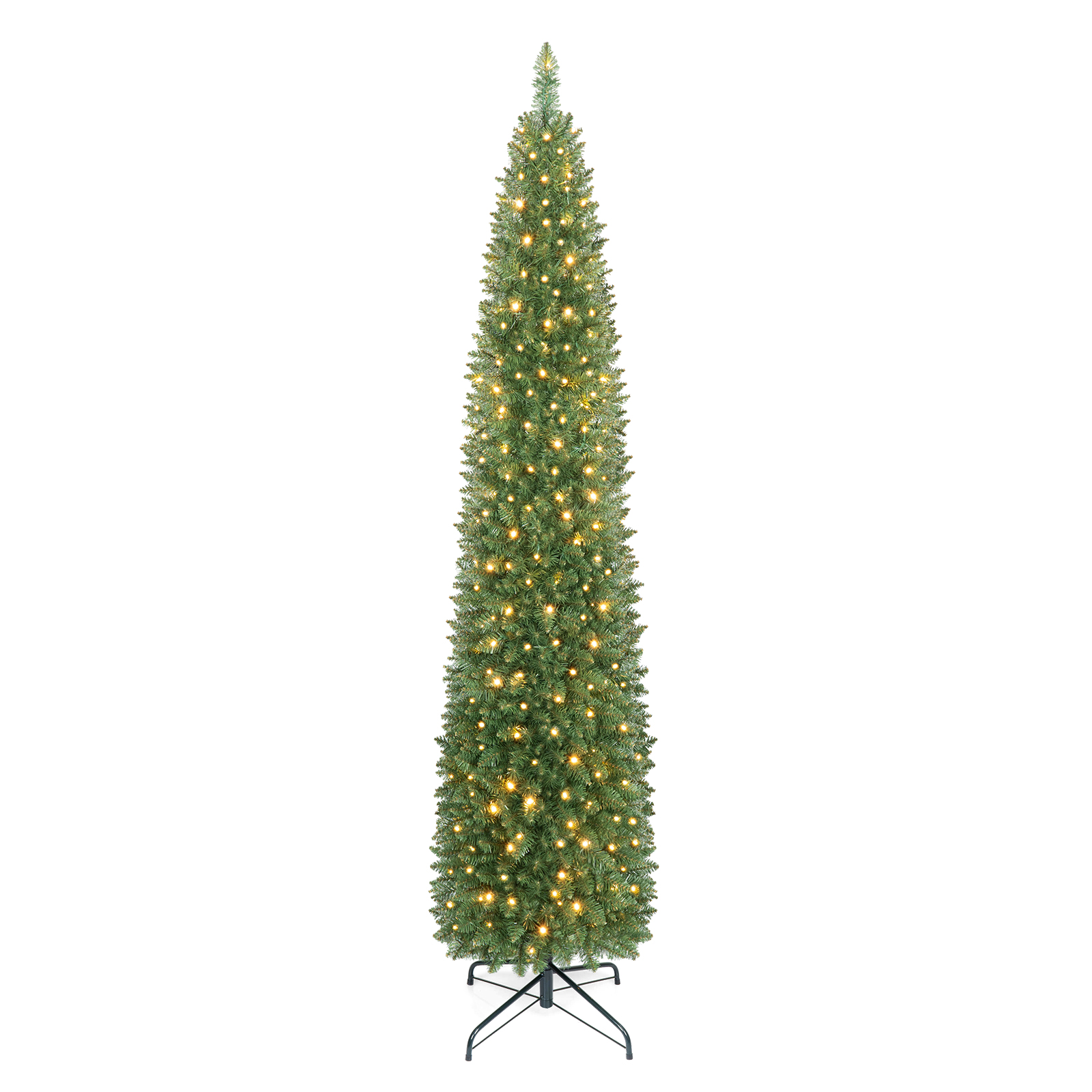 Costway 7 Ft Pre-Lit Pencil Christmas Tree with 200 LED Lights