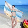 thumbnail image 6 of Coolnut Beach Towels Summer Seashell Starfish Camping Towels Sea Wave Beach Sand Free Beach Towel, 30"x60" Large Beach Towels Quick Dry Bath Travel Towels Pool Yoga Beach Mat for Men Women, 6 of 6