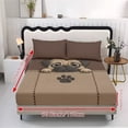 thumbnail image 5 of Xoenoiee Pug Dog Paw Print Fitted Sheet Set 3-Piece Deep Pocket, Soft Breathable Microfiber with 2 Pillowcases, Wrinkle-Free Easy Care, No Flat Sheet, Full Size, 5 of 7