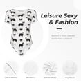 thumbnail image 4 of Lukts Border Collie Motif Chien Justaucorps à Col Rond Manches Courtes pour Femmes, Justaucorps Basique Extensible T-Shirt Justaucorps TG, 4 of 7