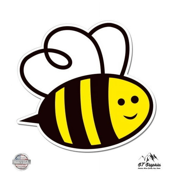 Cute Honey Bee - 3" Vinyl Sticker - For Car Laptop I-Pad Phone Helmet Hard Hat - Waterproof Decal