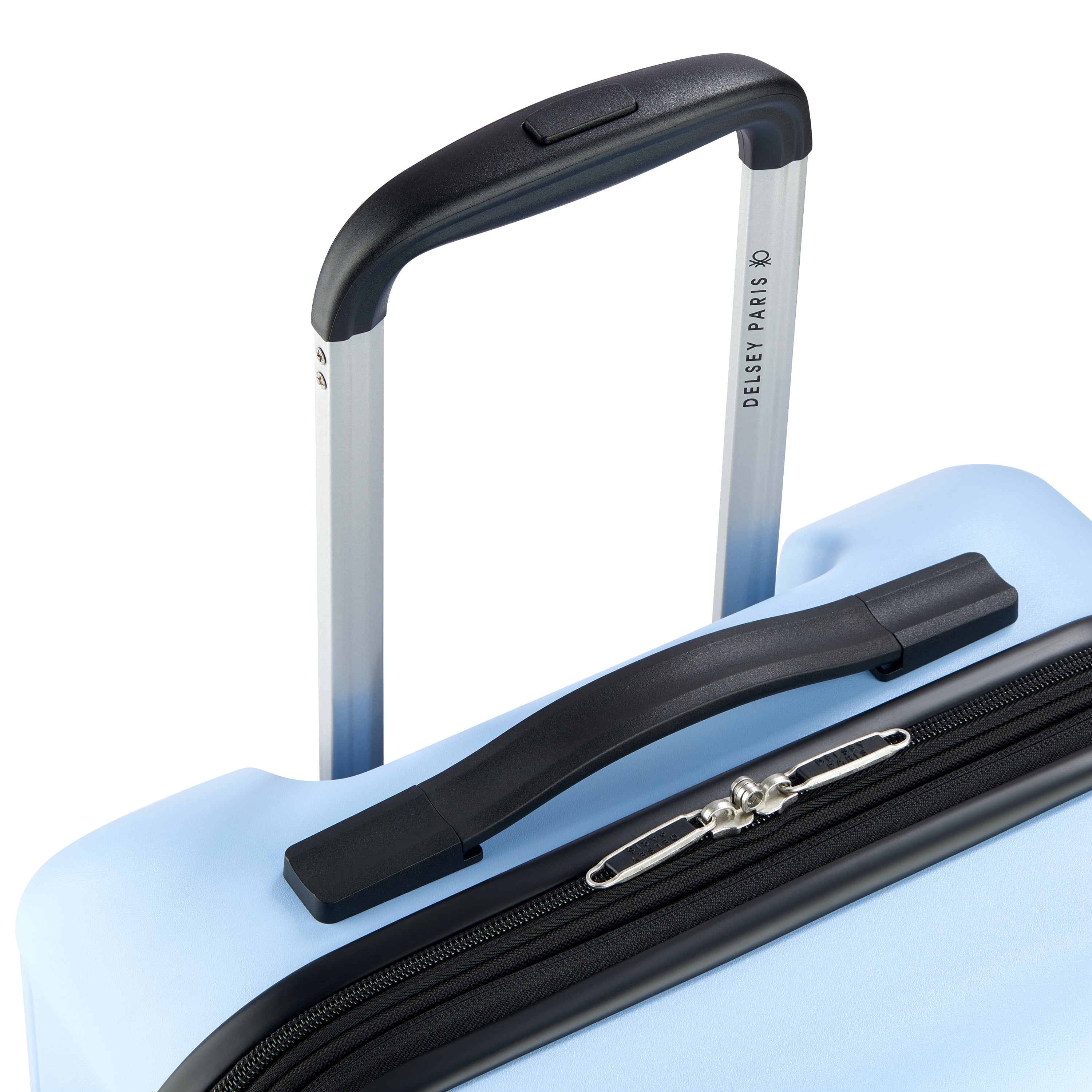 United Colors of Benetton x Delsey Paris, Ribbed Hardside 20" Carry-on Expandable Spinner Luggage, Blue