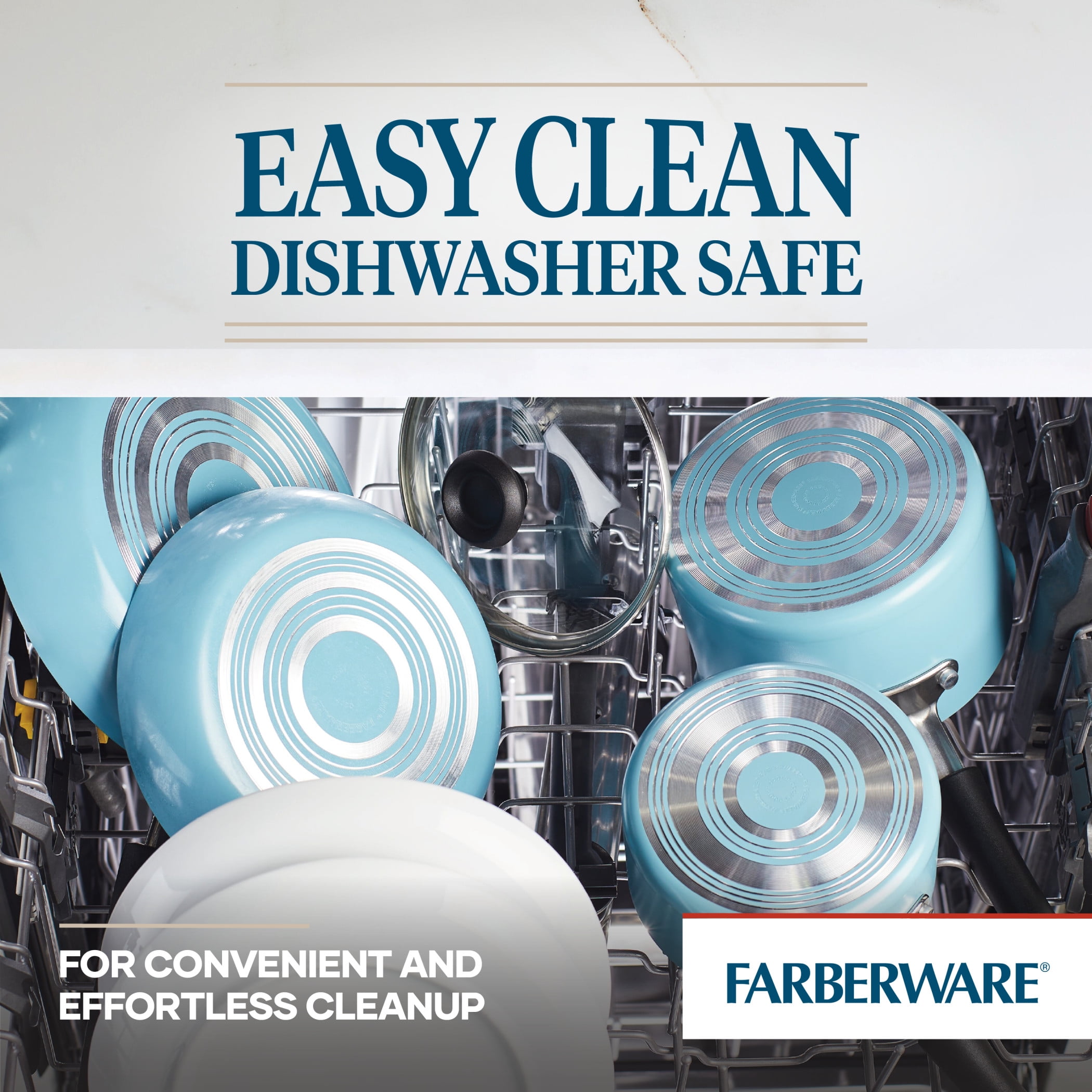 Farberware Dishwasher Safe Nonstick Aluminum 6-Quart Covered Jumbo Cooker with Helper Handle, Champagne