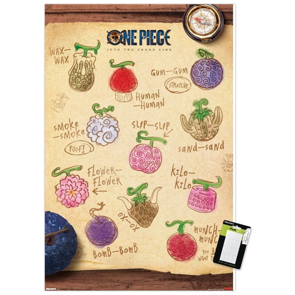 Netflix One Piece: Season 2 (2026) - Devil Fruit Grid Wall Poster, 14.725" x 22.375"