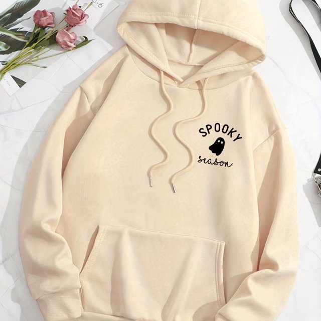 Sudadera Con Capucha Con Cordón Gráfico De Halloween, Sudadera Con Capucha De Bolsillo Informal Para Invierno Y Otoño, Ropa De Mujer