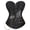 Black, variant on Grebrafan Gothic Steampunk Leather Corset Bustier for Halloween Black 4XL