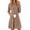 Light Brown, variant on KISSGAL Nightgowns for Women Long Sleeve Sleepshirts Crew Neck Pajamas Dress Knee Length Sleepwear