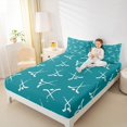 thumbnail image 4 of Manfei Ice Hockey Sport Full Size Sheets,Ball Game Player Bed Sheets,Blue White Sheet Sets For Kids Boys,Super Cozy Room Decorative,4pcs, 4 of 7