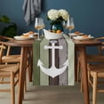 thumbnail image 2 of Nautical Anchor Table Runner - 60 Inch Long, Kitchen Dining Table Runner Dresser Scarves, Farmhouse Sage Green Brown Wooden Grain Farmhouse Decor for Coffee Tables Wedding Party Banquet, 2 of 8