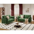 thumbnail image 3 of BedLuxury 62’’ Wide LoveSeat,2-seat Chenille sofa with 2 Pillows for Living Room and Small Spaces, Green, 3 of 8