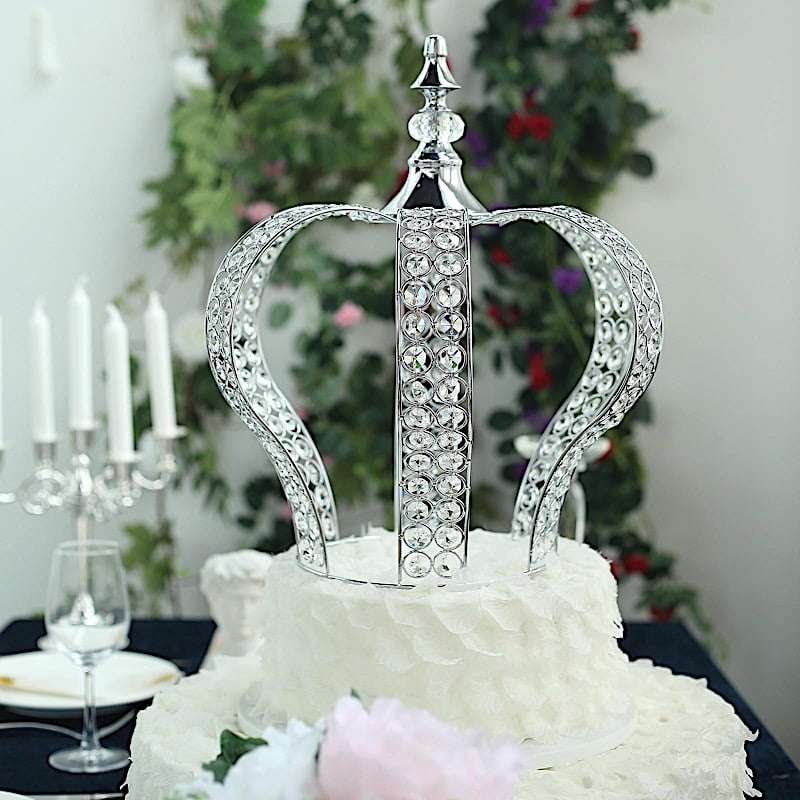9" Metal Royal Crown Cake Topper For Wedding Party Special Event Decorations 