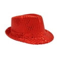 thumbnail image 2 of Minjewel Sequin Top Hat for Performance, Glitter Festival Hat as Carnival Costume Prop, Stage Show Accessory for Men and Women, Mardi Gras Party Celebration,Red, 2 of 4
