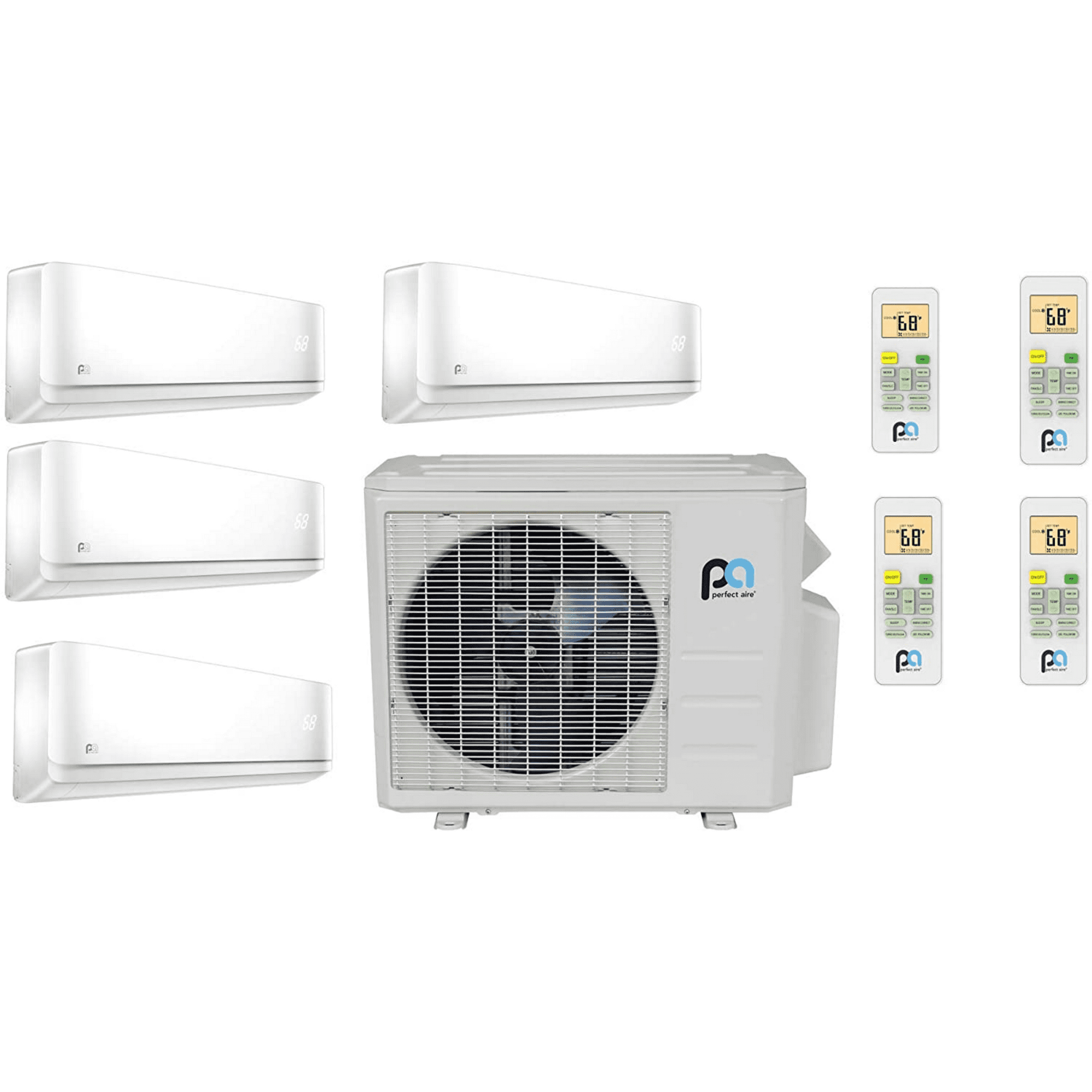 Perfect Aire 36,000 BTU Multi-Zone Mini-Split AC/Heat Pump Outdoor Unit  (2PAMSH36-MZO4) With 4 Indoor 9,000 BTU Air Handler Units (2PAMSH09-MZW) |  Walmart Canada