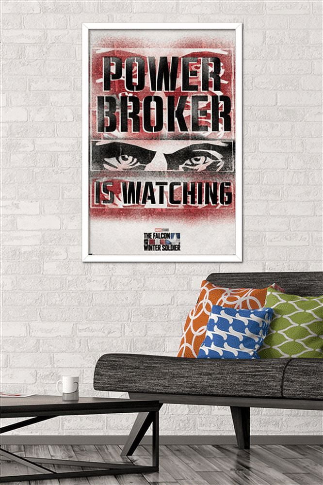 Marvel Falcon and Winter Soldier - Power Broker Watching 2 Wall Poster, 22.375" x 34", Framed