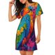 thumbnail image 2 of Easygdp Vibrant Parrot Splash Art Camisón de manga corta para mujer, informal, estampado, 2 of 6