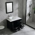 thumbnail image 5 of Walsport Bathroom Vanity,36" Stand Pedestal Bathroom Cabinet Top Square Ceramic Vessel Sink Faucet Drain Combo with Mirror Vanities Set,Black, 5 of 9