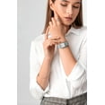 thumbnail image 2 of ELLEN TRACY Women’s Silver Bracelet Watch – White Square Dial with Faceted Crystals, 2 of 6