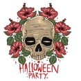 thumbnail image 2 of Adhesivos de pared de PVC con calavera de Halloween con flores, 38 x 43 cm, 2 of 3