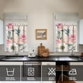 thumbnail image 4 of Pioneer Kitchen Curtains and Valance Set 36 Inch Tier Pink Wild Fresh Peony Flowers 3 Pieces Set Dining Room Small Curtain Drapes Cafe Curtains Valance for Home Decor Rod Pocket, 4 of 6