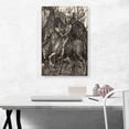 thumbnail image 2 of ARTCANVAS Knight, Death and the Devil Canvas Art Print by Albrecht Durer - Size: 26" x 18" (1.50" Deep), 2 of 9