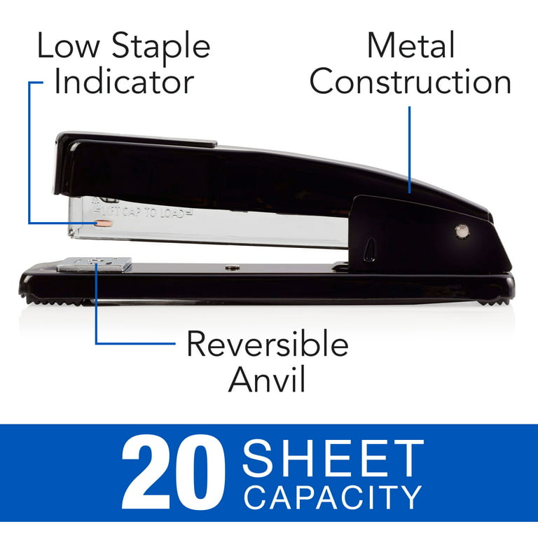 Swingline® Light Duty Standard Stapler, 20 Sheets, Black, Swingline Full  Size Staplers – Desktop Staplers
