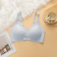 thumbnail image 6 of Alun Womens Wireless Jelly Bras Plus Size Seamless Smoothing Thin Padding T-Shirt Bra with Heart-Shaped Hollow Design Full Coverage Push up Soft Comfort Everyday Bralettes Blue XXXXL, 6 of 7