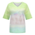 thumbnail image 5 of YOTAMI Plus Size Tie Dye Shirts for Women Fashion Summer Tops Trendy Casual Short Sleeve Crew Neck Loose Fit Blouses Yellow, 5 of 5