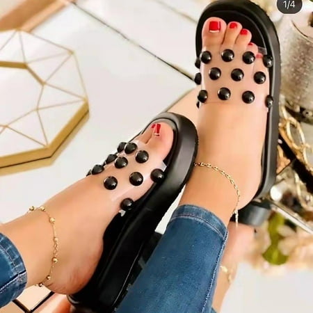 

Yoslce Sandal New Wedge Slippers Women S Pearl Platform Sandals Women