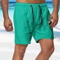 thumbnail image 2 of KPOPLK Mens Elastic Waist Drawstring Shorts Casual Classic Fit Stretch Flat Front Shorts with Pockets Size XXXXL,Mint Green, 2 of 6