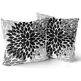 thumbnail image 2 of Black Pillow Covers 20X20 in Black White Grey Dahlias Floral Geometric Couch Pillow Cases with Zipper Set of 2 Farmhouse Rustic Home Decor for Living Room Bedroom Bed Cushion Outdoor, 2 of 6