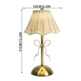 thumbnail image 3 of Boho Rattan LED Table Lamp Cordless Rechargeable Touch Dimmable Bedside Night Light with 3 Color Settings for Bedroom Living Room, White, 3 of 7