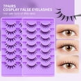 thumbnail image 3 of Happydeer 7 Pairs 3D False Eyelashes Transparent Stem Dense Curly Diverse Styles Multi-layers Fluffy Natural Cosplay False Lashes for Female, 3 of 13