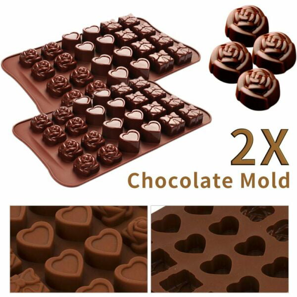 Silicone Mould Cake Chocolate Baking Mold Wax Melts Heart Hot Ice Rose X4S4 