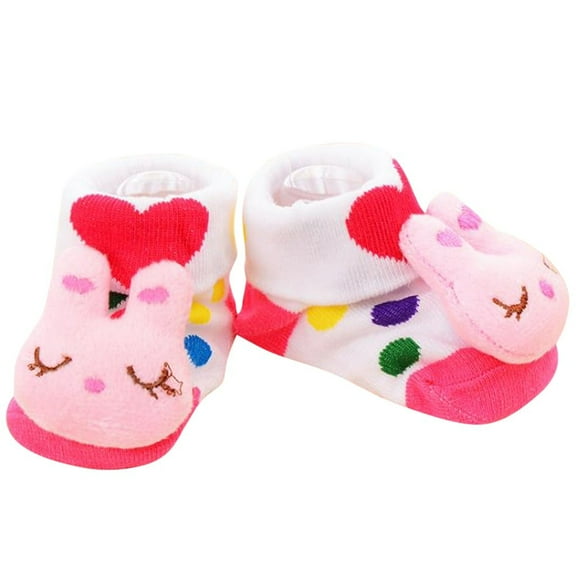 Cartoon Newborn Baby Girls Boys Anti-Slip Socks Slipper Shoes Boots A