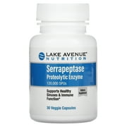 Serrapeptase by Lake Avenue Nutrition - Proteolytic Enzyme Supplement - Promotes Healthy Sinuses - Vegetarian Friendly - Gluten Free, Non-GMO - 120,000 SPUs - 120 Veggie Capsules
