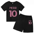 thumbnail image 3 of Nueva camiseta y pantalones cortos con estampado de Messi para niños y adolescentes, conjunto de 2 piezas, ropa de fútbol para niños y niñas, traje deportivo de moda de manga corta de verano, 3 of 5