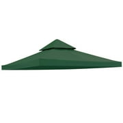 Lovote 2-Tier 10'x10' Replacement Gazebo Canopy Top Patio Cover Square Garden Roof Tent Anti-UV Sunshade Green