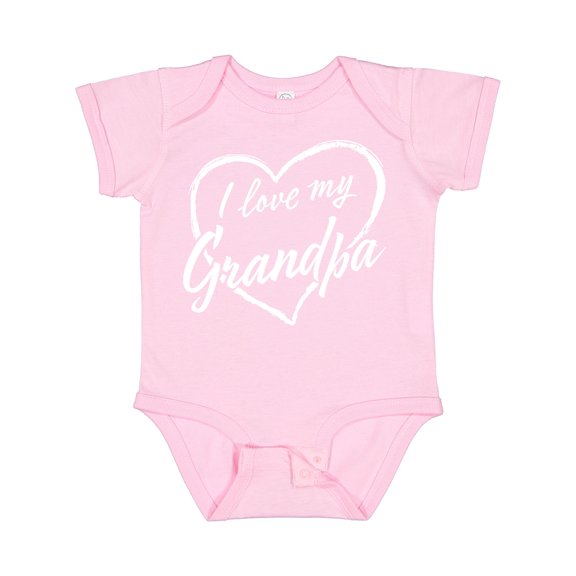 Inktastic I Love My Grandpa in White Chalk Heart Boys or Girls Baby Bodysuit