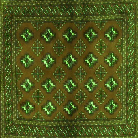 Ahgly Company Indoor Square Persian Green Traditional Area Rugs, 8' Square