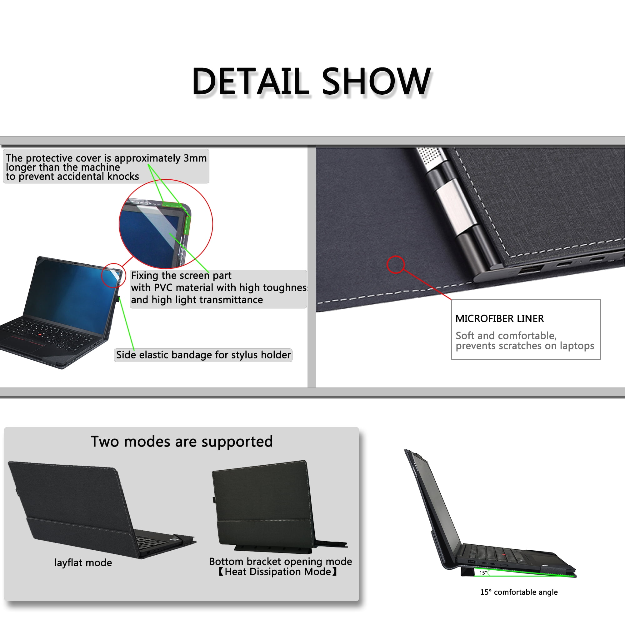 LIMIYUE 14 inch Laptop Cover Case for HP EliteBook Ultra G1i /G1q /G1q8 & for 14'' EliteBook X G1a Notebook AI PC Sleeve,PU Leather Protective Bag with Foldable Cooling Bracket