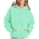 thumbnail image 3 of Top de encaje,Sudadera con capucha degradada, blusa de manga larga con cordón, cuello redondo, tejido suave y transpirable, corte holgado para usar en casa, sopatenor, 3 of 9